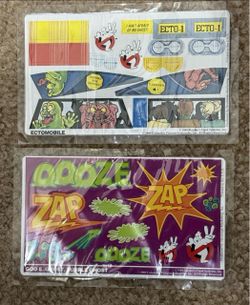 Set of 2 Hardee's Ghostbusters 2 Stickers - Vintage Ecto Goo E Ghost