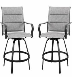 Set of 2 Patio Swivel Bar Chairs - HGB3
