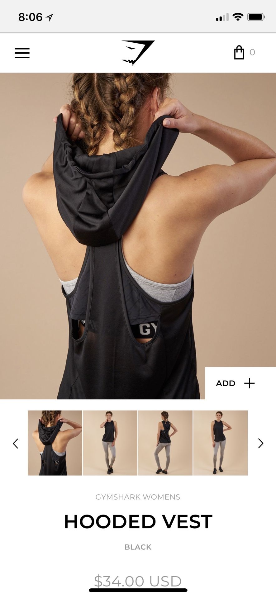 Gymshark top hooded vest