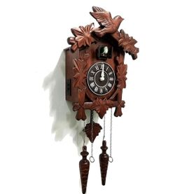 Rylai Vintage Cuckoo Clock Handcrafted Wooden Wall Clock for Home Décor