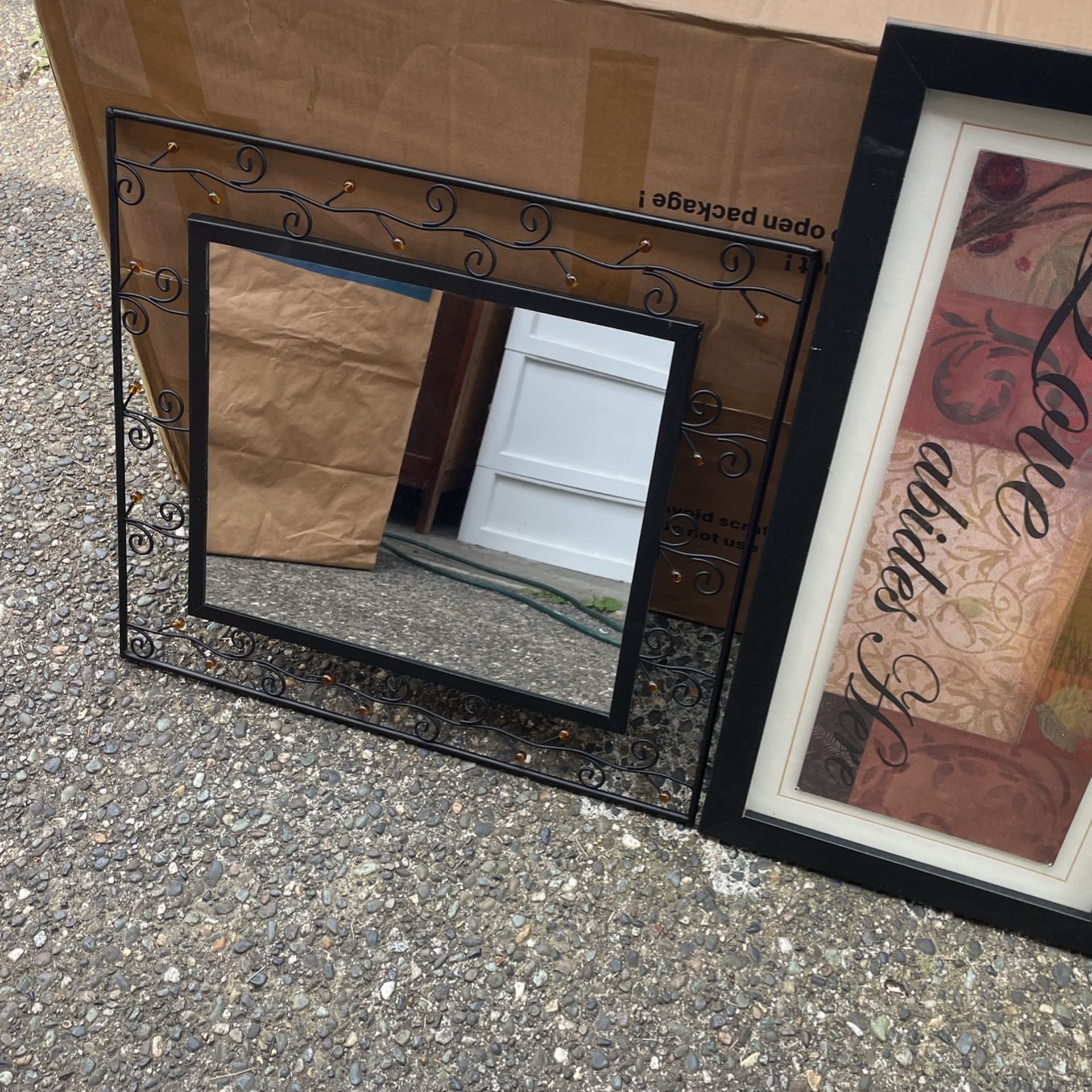 Square Mirror And Wall Art