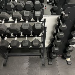 Cap Dumbbells Set with Stands 5-50lbs