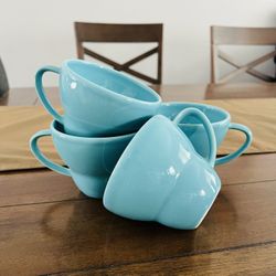 Crate and Barrel Set Of 4 Coffee Tea Mugs