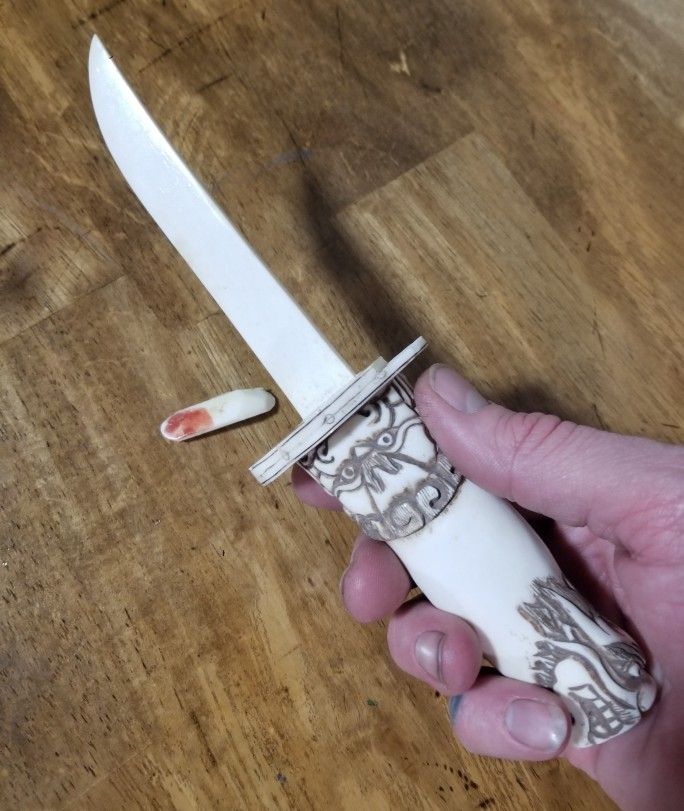 Awesome Hand Carved Chinese Dragon Knife Letter Opener