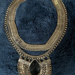 Large Gold Plated Necklace 