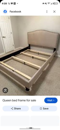 King Upholstered Bed Frame with Headboard with mattress