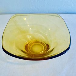 vintage viking glass bon bon dish amber