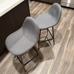 Copley Counter Height Barstool Dark Gray - Thresholdâ„¢: Mid-Century Modern, Metal Legs, Upholstered, 24.5" Seat Height
