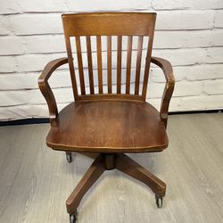 Wood Swivel Office Desk Chair