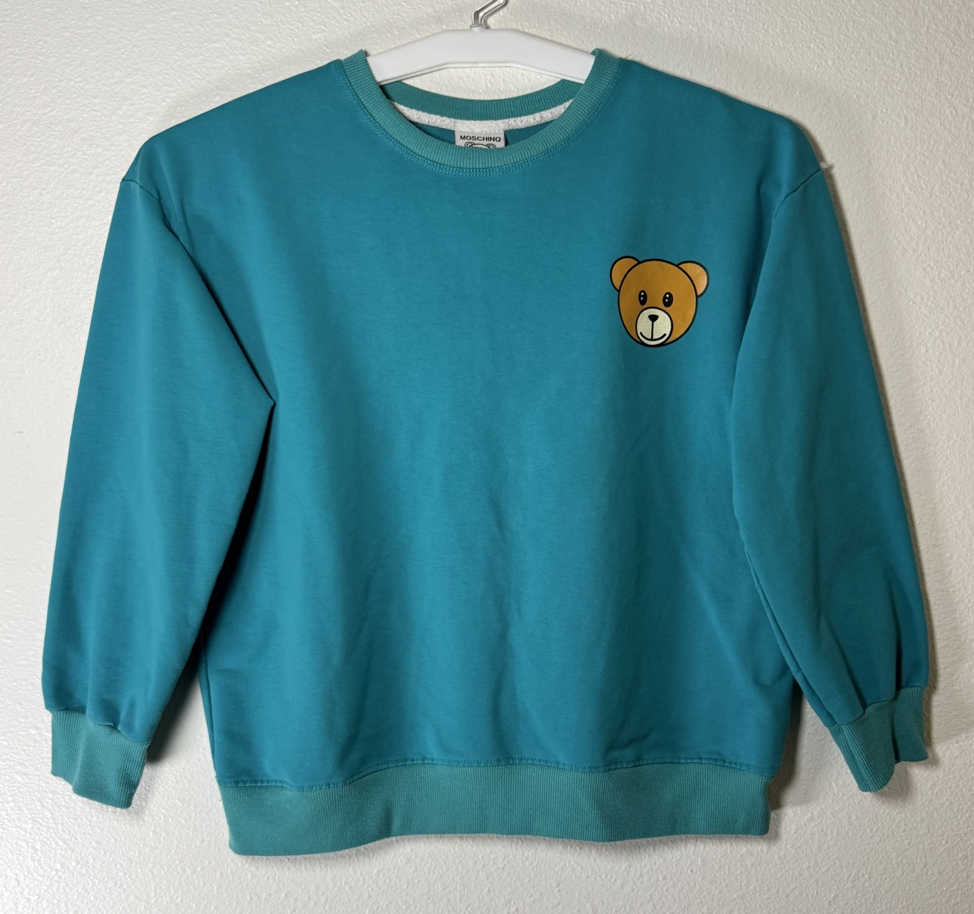 Moschino Couture Sweater Large Blue Teddy Bear Print