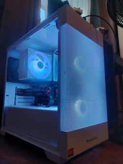 WHITE Ryzen 7 7700 + RTX 4060 Gaming PC | 16GB DDR5 | AM5 | RGB