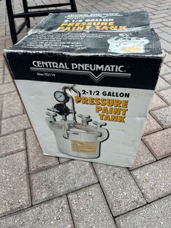 Central Pneumatic 2.5 Gallon Pressure Paint Tank. Tanque de Presión para Pintura Central Pneumatic d