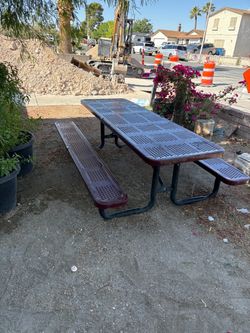 Commercial Metal Picnic Table with Benches