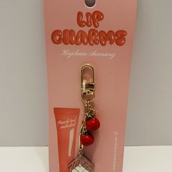 Lip charm keychain tomato