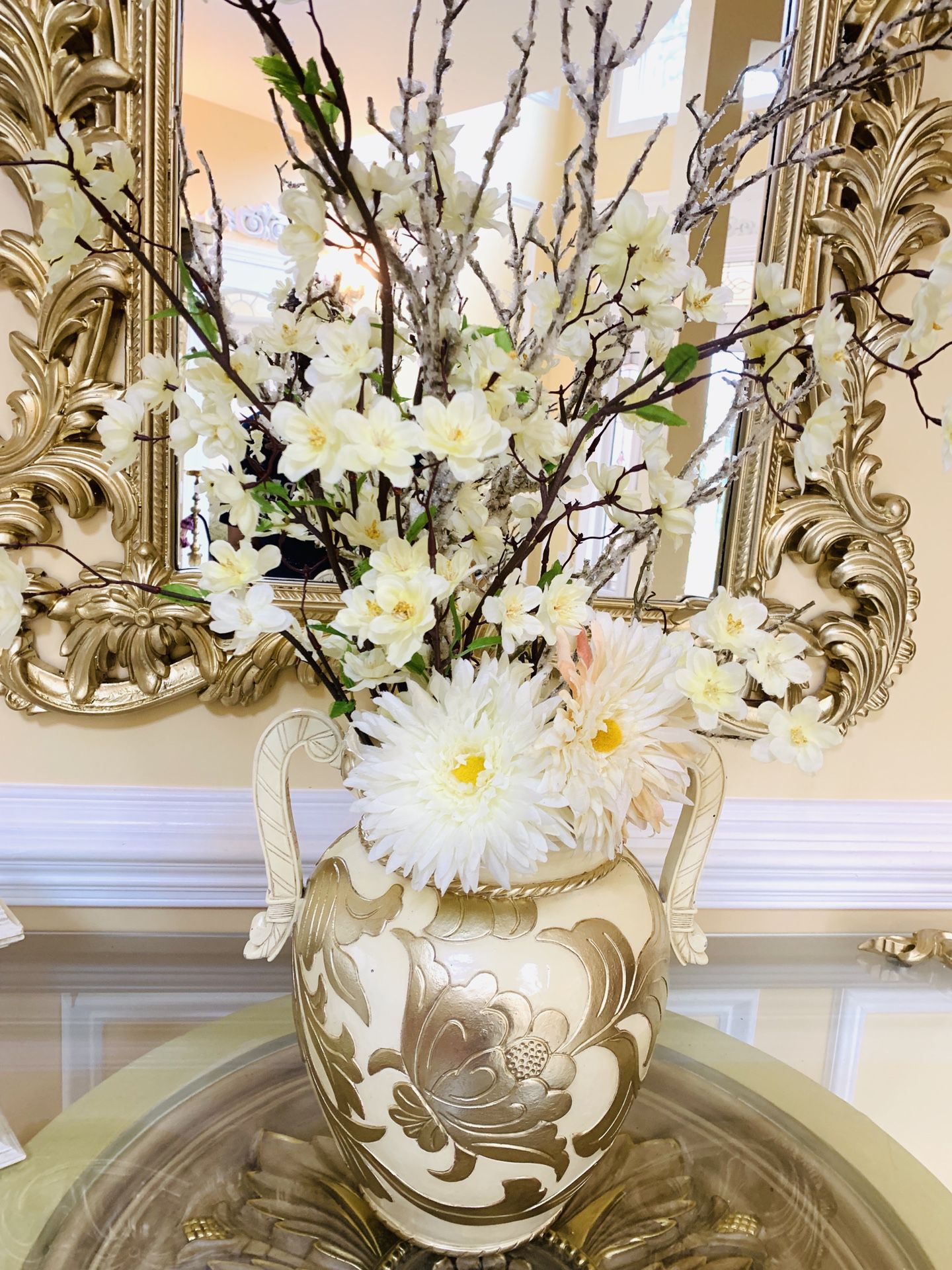 Beautiful ceramic vase with flowers