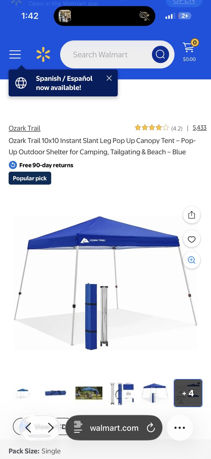 Instant Slant Leg Pop Up Canopy Tent