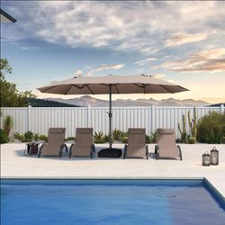 Double-Sided Outdoor Market Table Umbrella