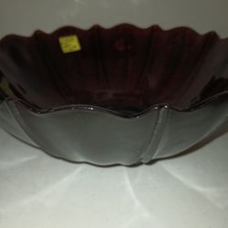 Rare Vintage 1940s Anchor Hocking Deep Red Ruby Glass Bowl