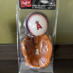 New Angels Mini Glove and Baseball Set