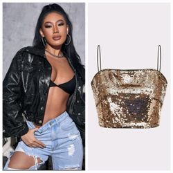 Shein Leather Jacket and Top (Size Small both of them)