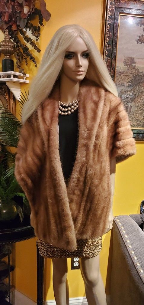 Mink Fur Shawl Cape
