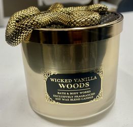 Bath & Body Works 2024 Wicked Vanilla Woods 3 W Snake Lid - LID ONLY
