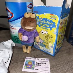 AUTHENTIC POPMART Bikini Bottom Buddies Series Plush Pendant Dazed  Fish