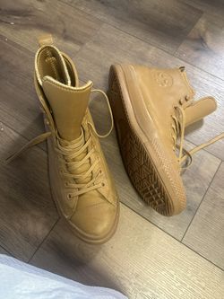 CONVERSE All Star Chuck Taylor Yellow WATERPROOF Shoe Youth Sz 3 High Top Rubber