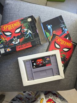 Super Nintendo Spider-Man with Poster in box