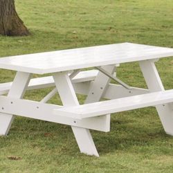 DuraTrel 72-in (6ft) White Picnic Table BRAND NEW IN BOX