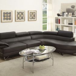 New Brown Sectional Sofa Couch 