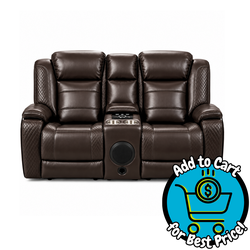 Dark Brown Power Reclining Loveseat with Bluetooth Audio & Wireless Charging
