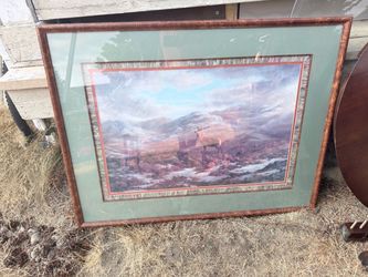 Framed Elk Landscape Print