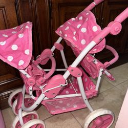 Girls Toy Double Stroller For Dolls Coche Para Nuñecas 