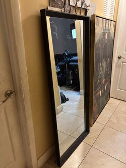 Large Modern Floor Mirror – Dark Brown/Black Frame - See My Other Items 😀