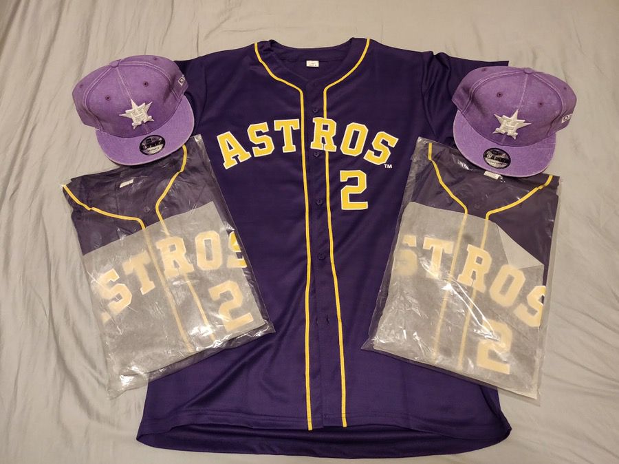 purple and gold astros jersey
