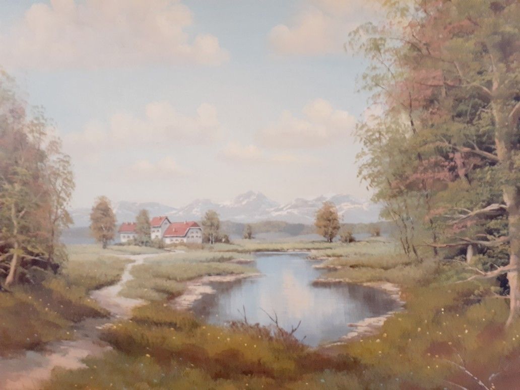 Pond & Trail Painting