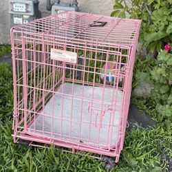 pink puppy cage