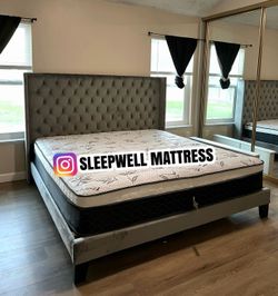 New king bed frame with mattress