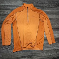 Patagonia Capilene 3 Midweight 1/4 Zip Pullover Men's Large Orange Hiking L
