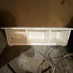 White Storage Shelf With Coat Rack