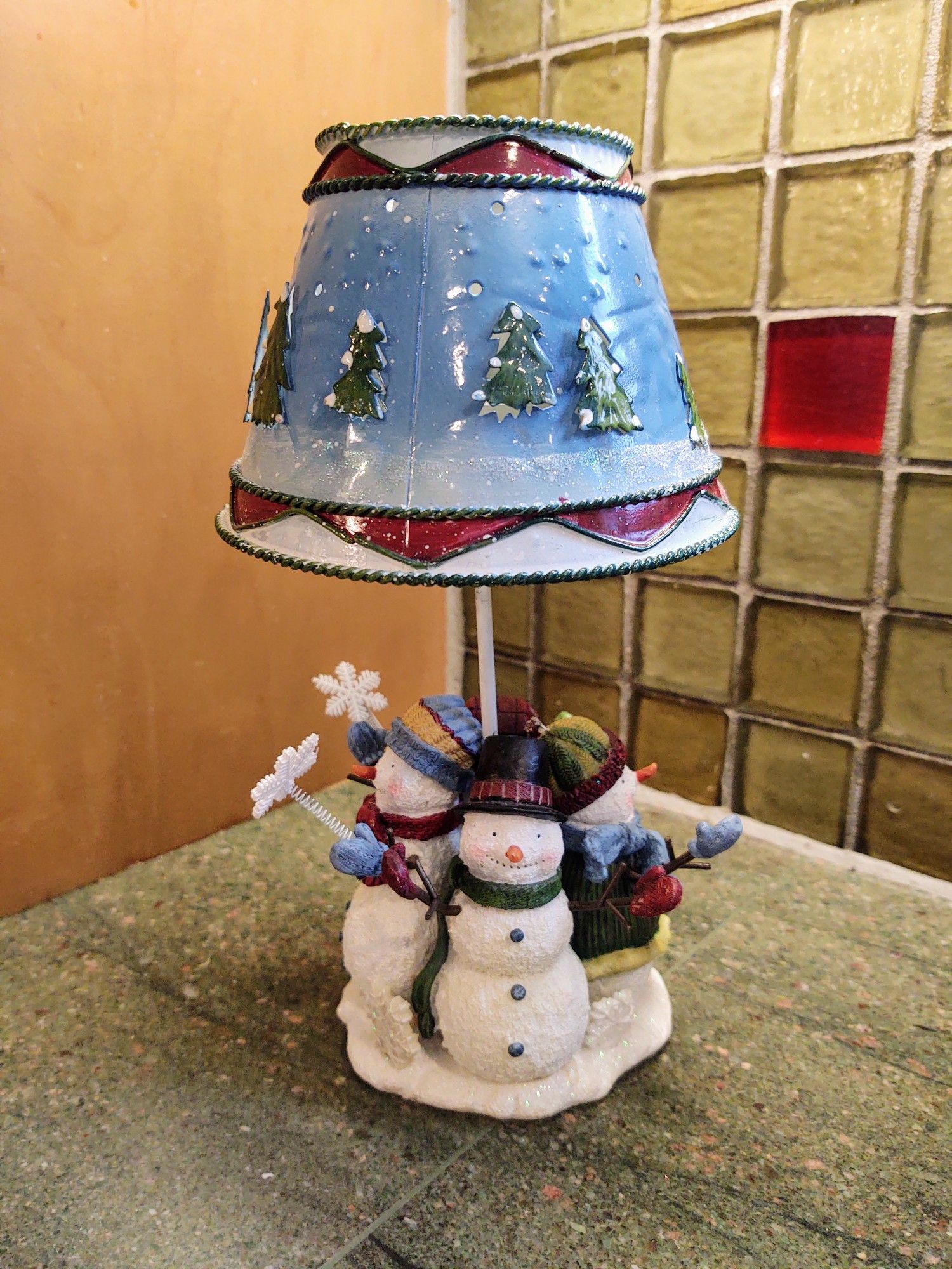 Vintage Snowman Candle Lamp