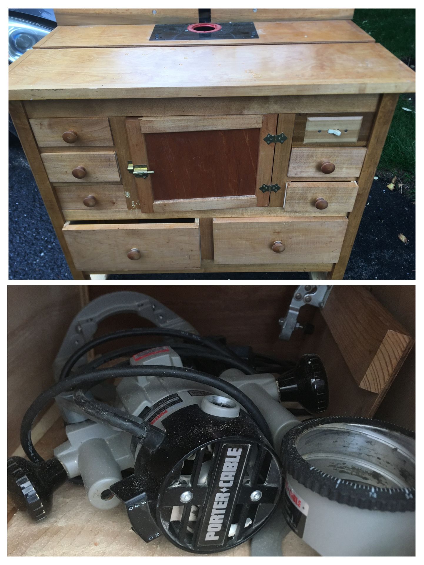 Hand Made Router Table on Wheels with Porter Cable Router Plus Extras