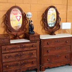Pair Of Wooden Antique Dressers For Sale