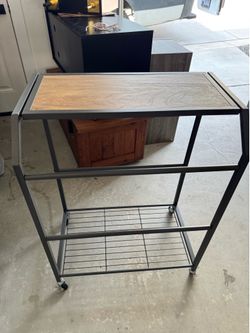 TRINITY Rolling Bar Cart / Serving Cart with Wood Top
