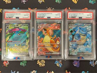 Pokemon Charizard Venusaur and Blastoise EX PSA 10