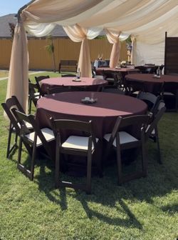 Sillas De Resina Cafes - Brown Resin Chairs - Draping - Carpas - Tents