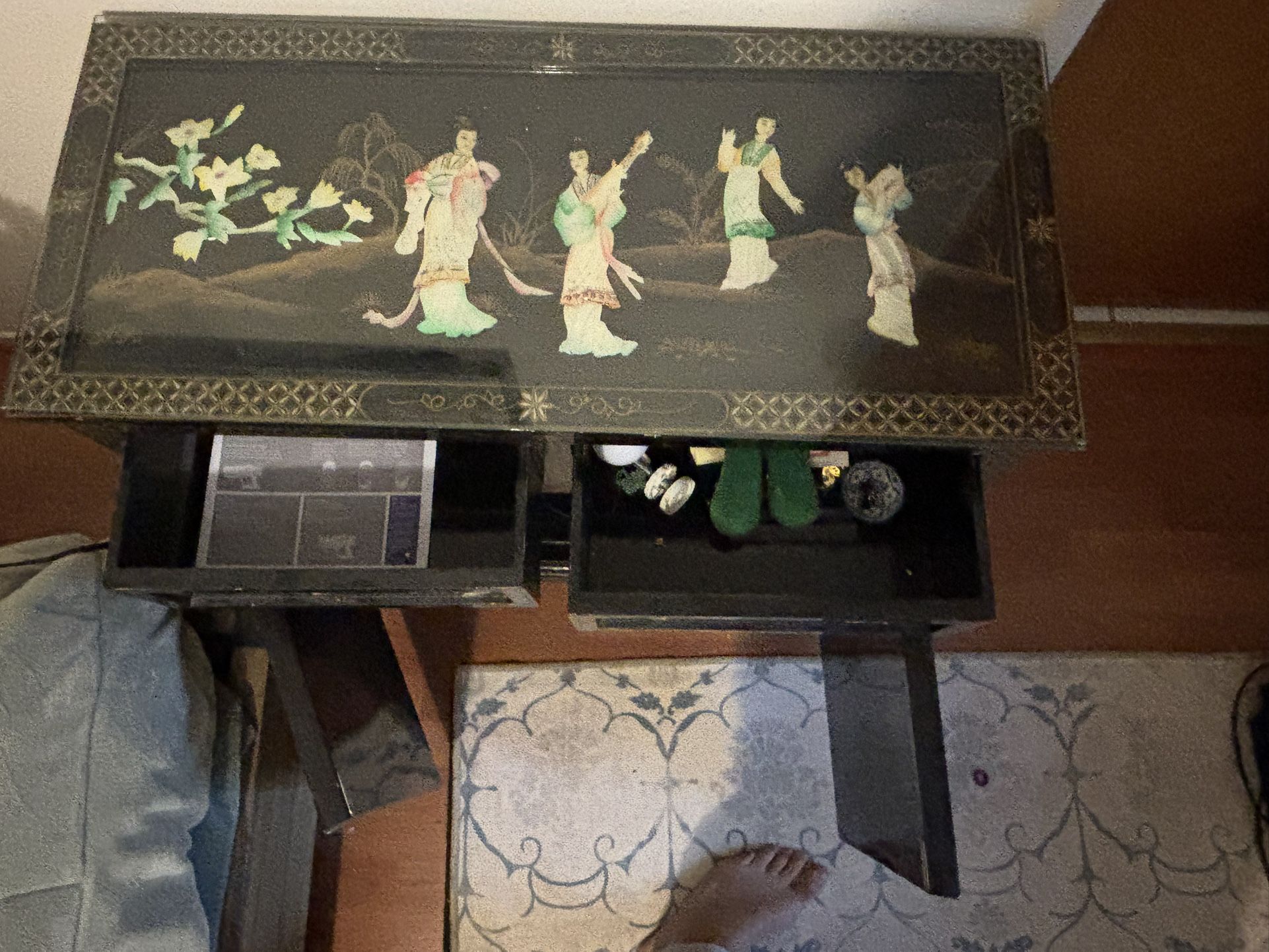 Black Lacquer Asian Console Table