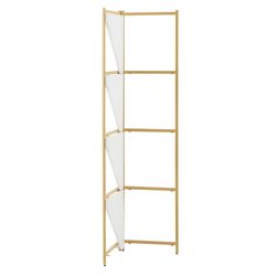 Two-Tone Corner Bookcase  5 Shelf Bookcase