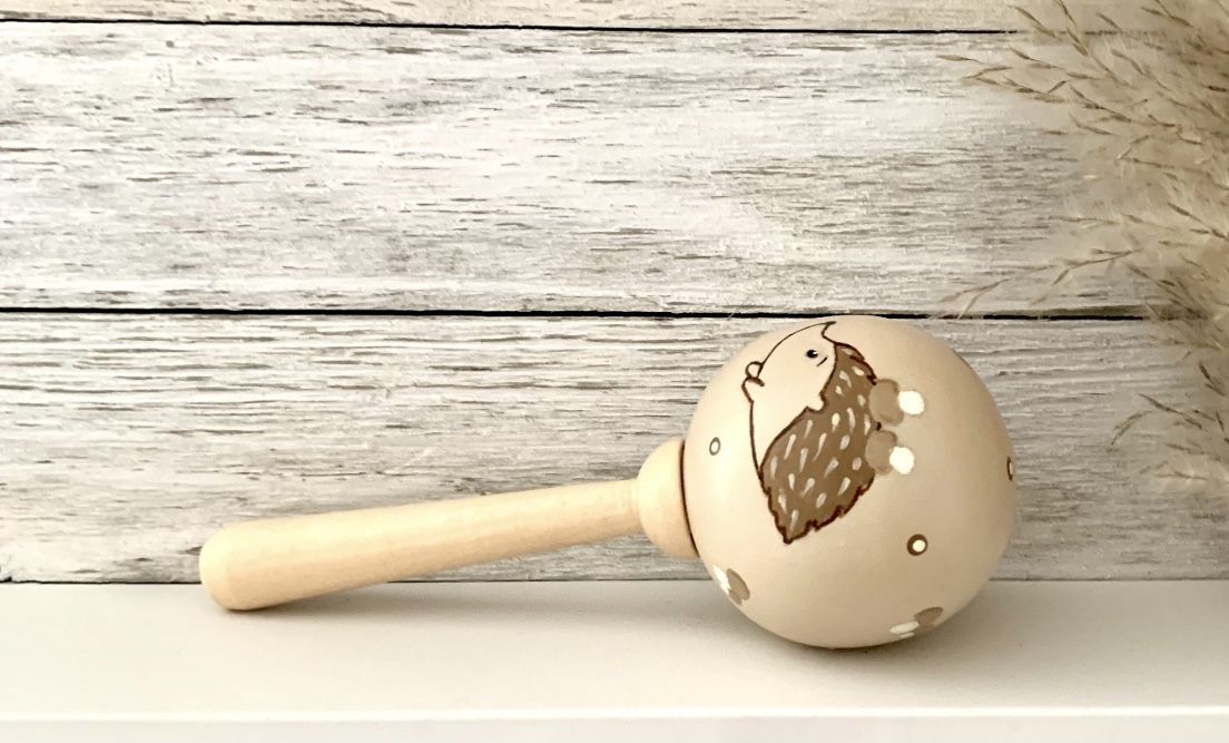 Keepsake Wooden Rattle • Baby Shaker // Limited Edition